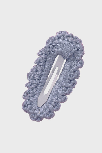 crochet hair clip || vintage blue