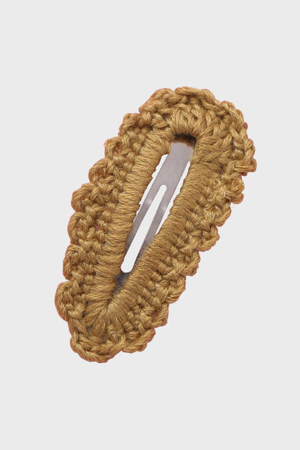 crochet hair clip || gold