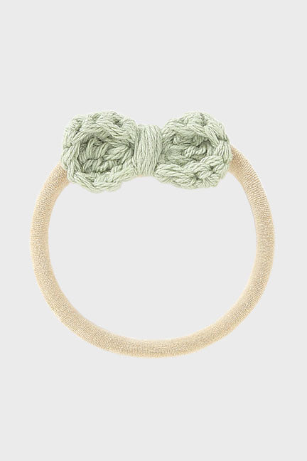 crochet bow headband || sage