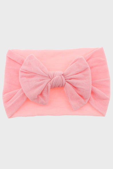turban headband with bow || pink carnation