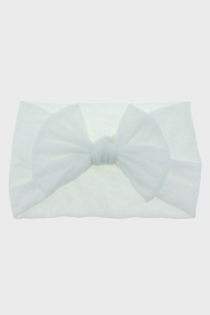 turban headband with bow || white