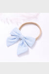 linen bow headband || light blue