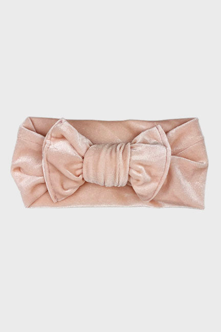 velvet knot headband || pearl pink