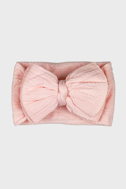 big bow knotted headband || powder pink