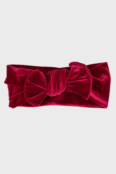 velvet knot headband || scarlet