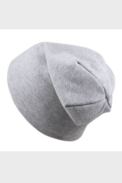 cotton slouch beanie || gray