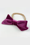 velvet bow headband || maroon