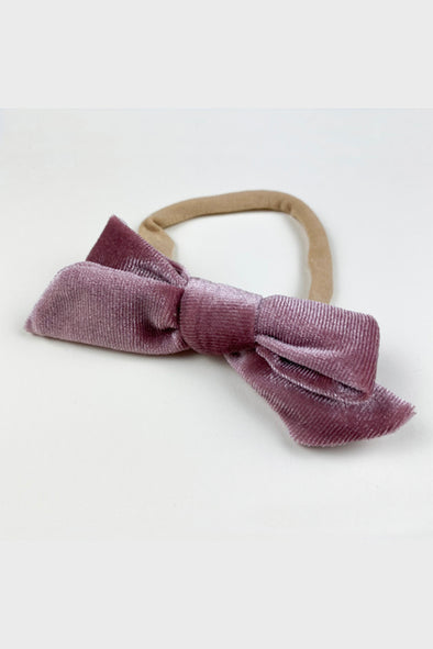 velvet bow headband || mauve
