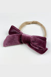 velvet bow headband || port wine