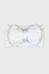 big bow knotted headband || white