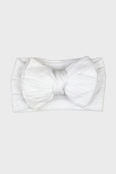 big bow knotted headband || white