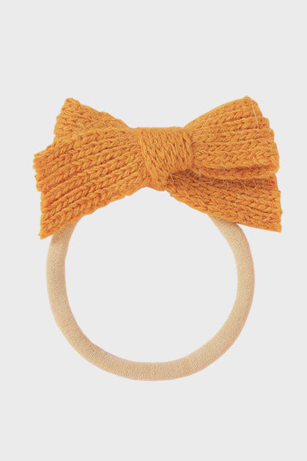 wool bow headband || copper